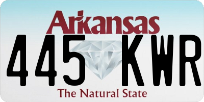 AR license plate 445KWR