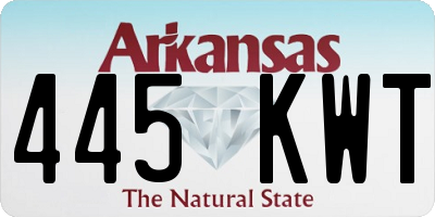 AR license plate 445KWT