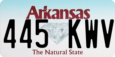 AR license plate 445KWV