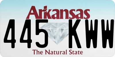 AR license plate 445KWW