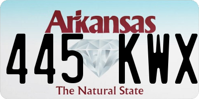 AR license plate 445KWX