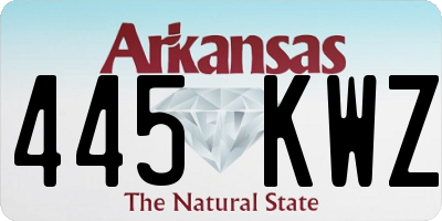 AR license plate 445KWZ