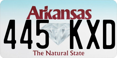 AR license plate 445KXD