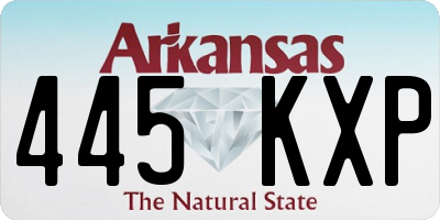 AR license plate 445KXP