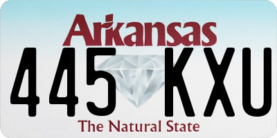 AR license plate 445KXU