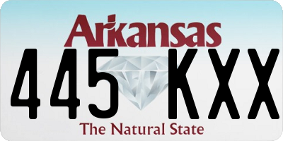 AR license plate 445KXX