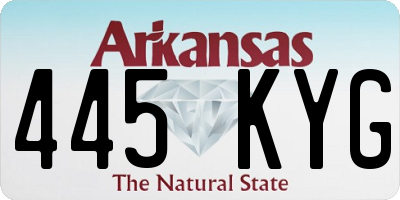 AR license plate 445KYG