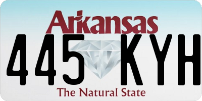 AR license plate 445KYH