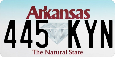 AR license plate 445KYN