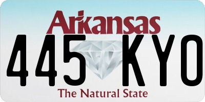 AR license plate 445KYO