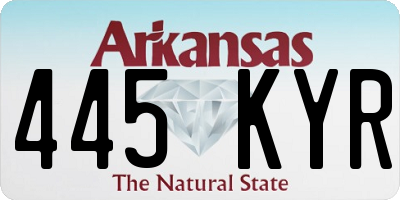 AR license plate 445KYR