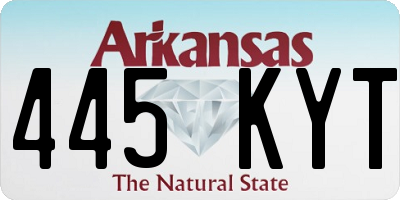 AR license plate 445KYT