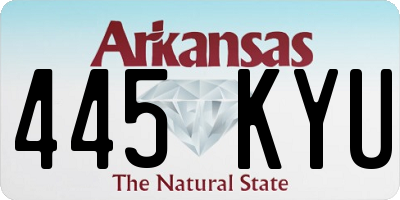 AR license plate 445KYU