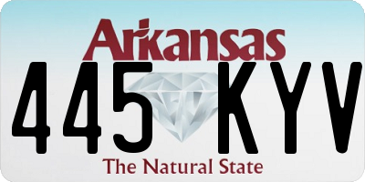 AR license plate 445KYV