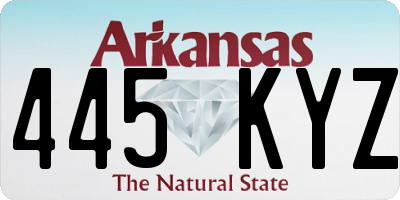 AR license plate 445KYZ