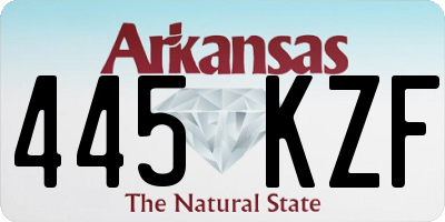 AR license plate 445KZF