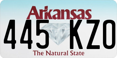 AR license plate 445KZO