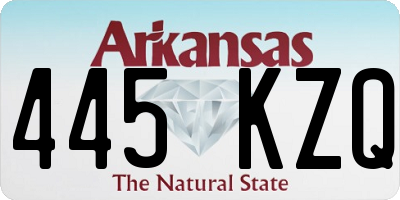 AR license plate 445KZQ