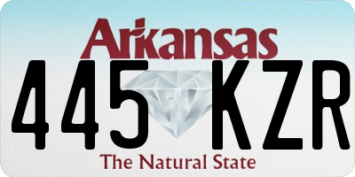 AR license plate 445KZR