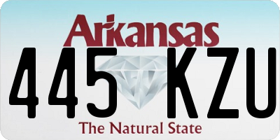 AR license plate 445KZU