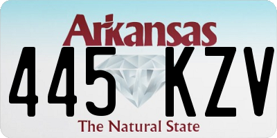 AR license plate 445KZV