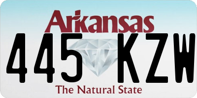 AR license plate 445KZW