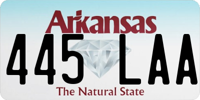 AR license plate 445LAA