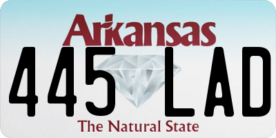 AR license plate 445LAD