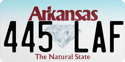 AR license plate 445LAF