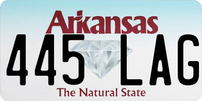 AR license plate 445LAG