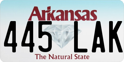 AR license plate 445LAK