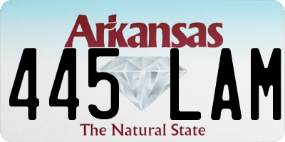 AR license plate 445LAM