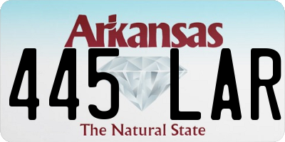 AR license plate 445LAR