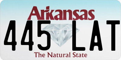 AR license plate 445LAT