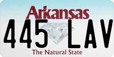 AR license plate 445LAV