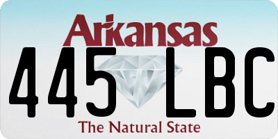 AR license plate 445LBC