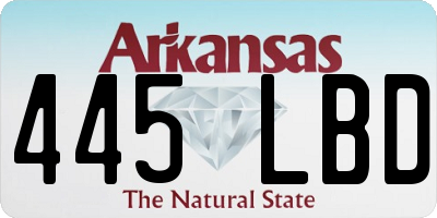 AR license plate 445LBD