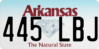 AR license plate 445LBJ