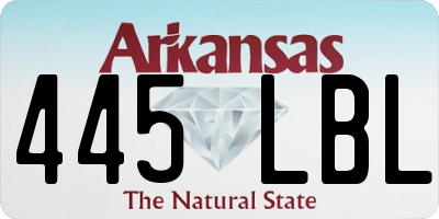 AR license plate 445LBL