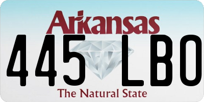 AR license plate 445LBO
