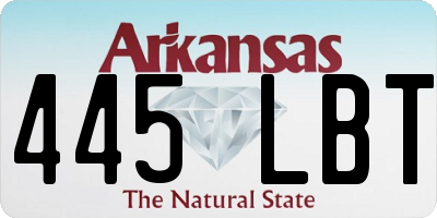 AR license plate 445LBT