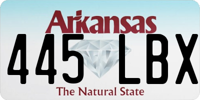AR license plate 445LBX