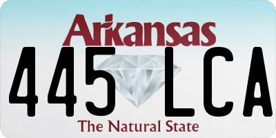 AR license plate 445LCA