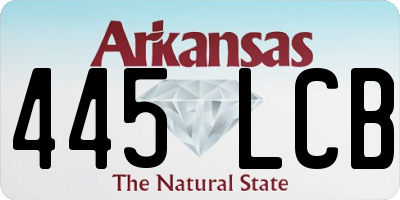 AR license plate 445LCB