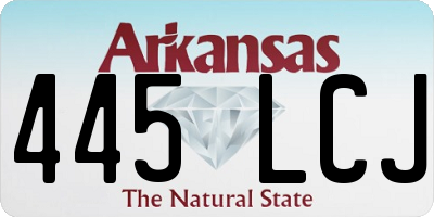 AR license plate 445LCJ