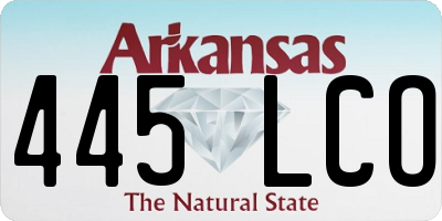 AR license plate 445LCO