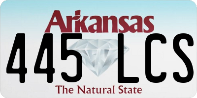 AR license plate 445LCS
