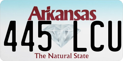AR license plate 445LCU