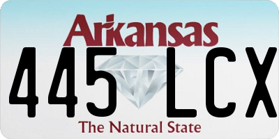 AR license plate 445LCX