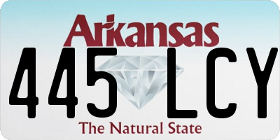 AR license plate 445LCY